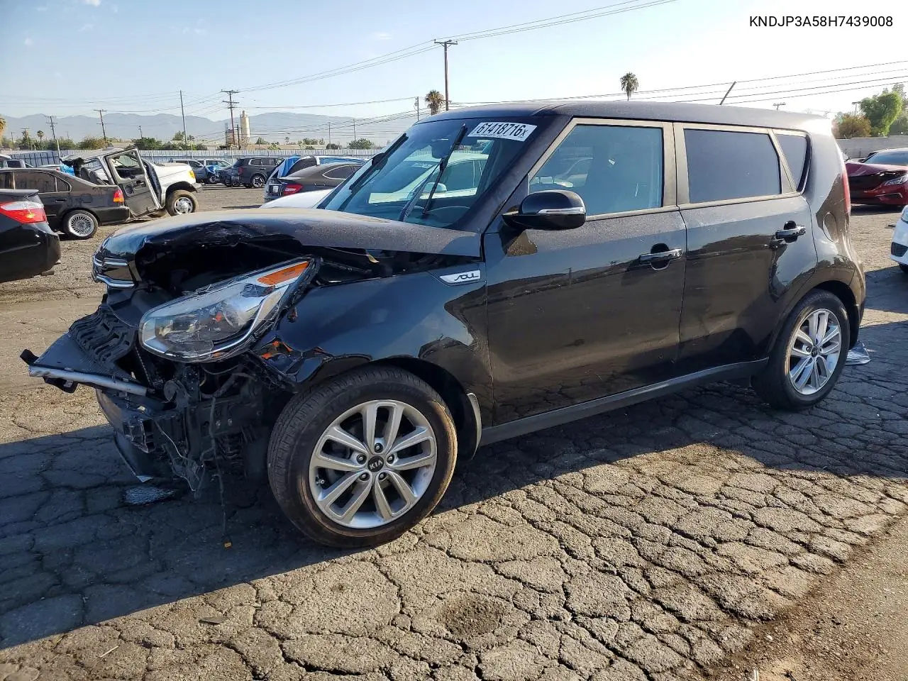 2017 Kia Soul + VIN: KNDJP3A58H7439008 Lot: 61418716
