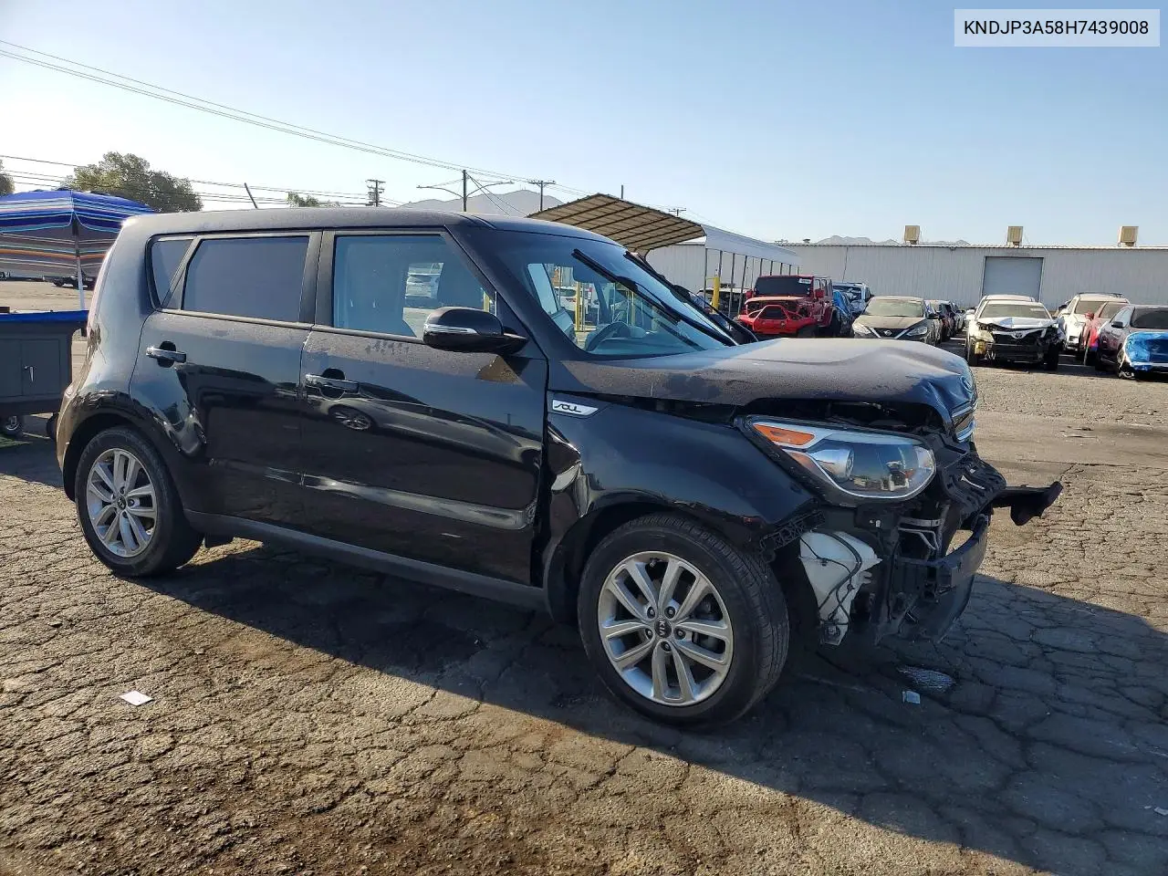 2017 Kia Soul + VIN: KNDJP3A58H7439008 Lot: 61418716