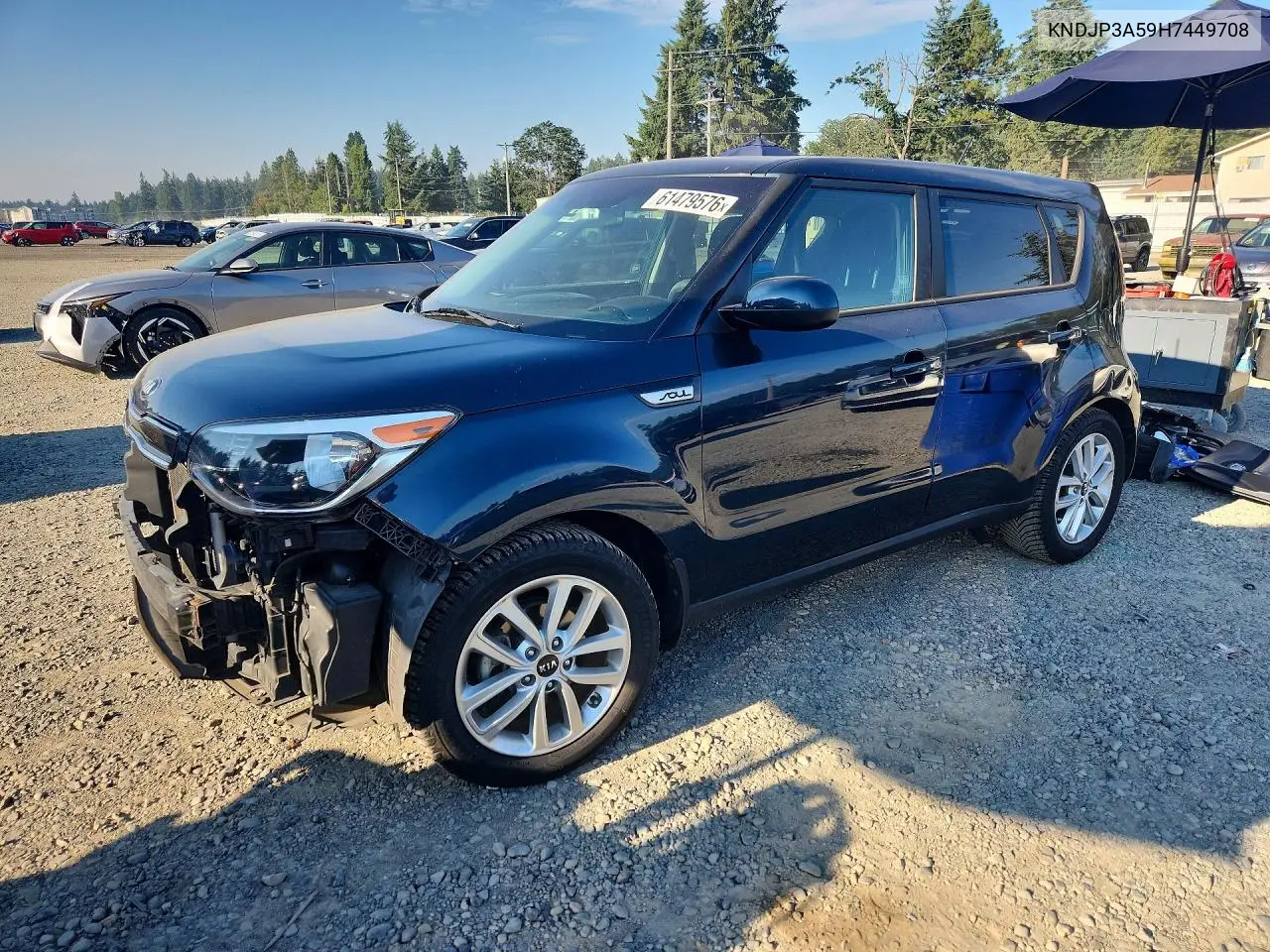 2017 Kia Soul + VIN: KNDJP3A59H7449708 Lot: 61479576