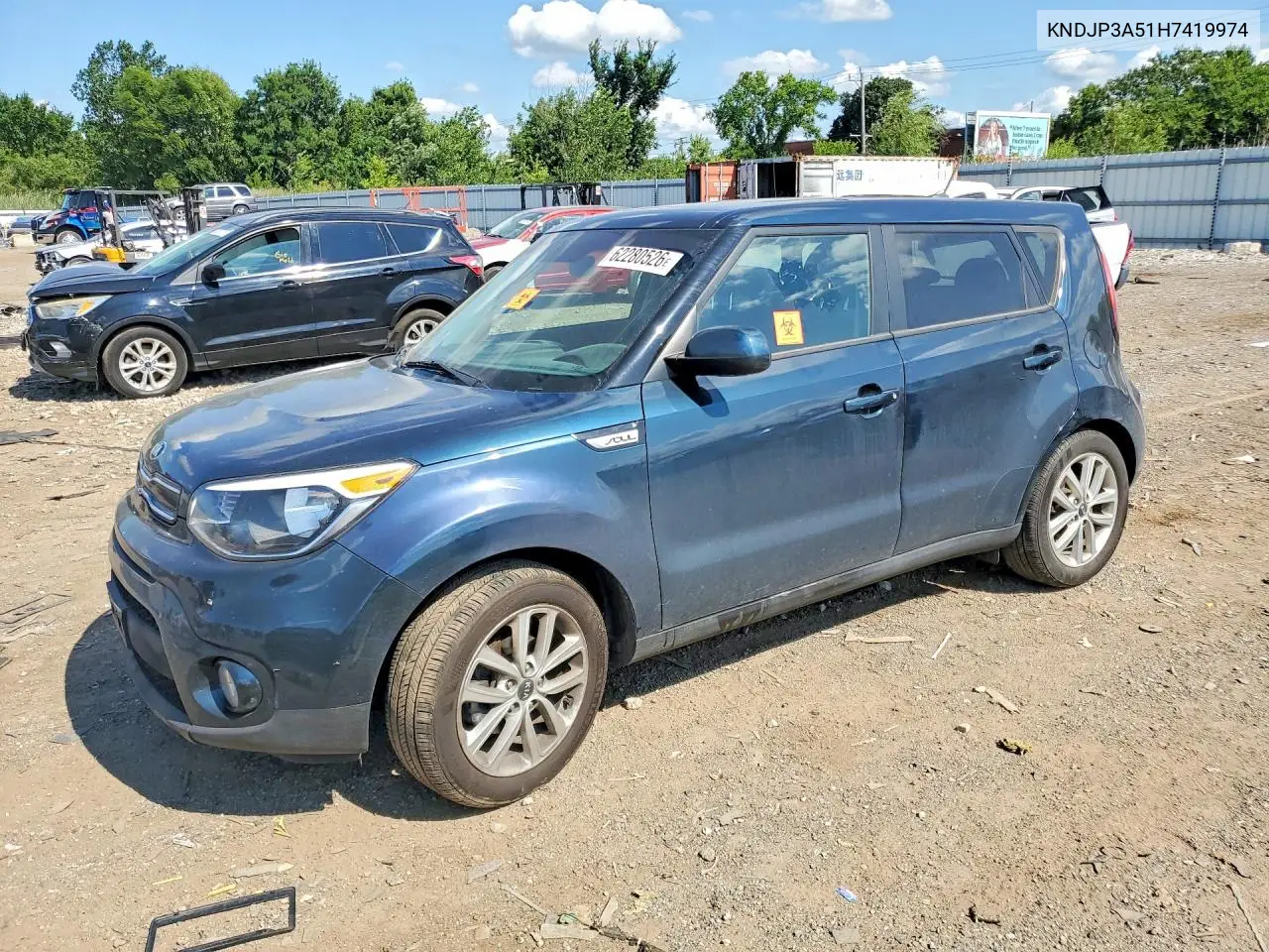 2017 Kia Soul + VIN: KNDJP3A51H7419974 Lot: 62280526