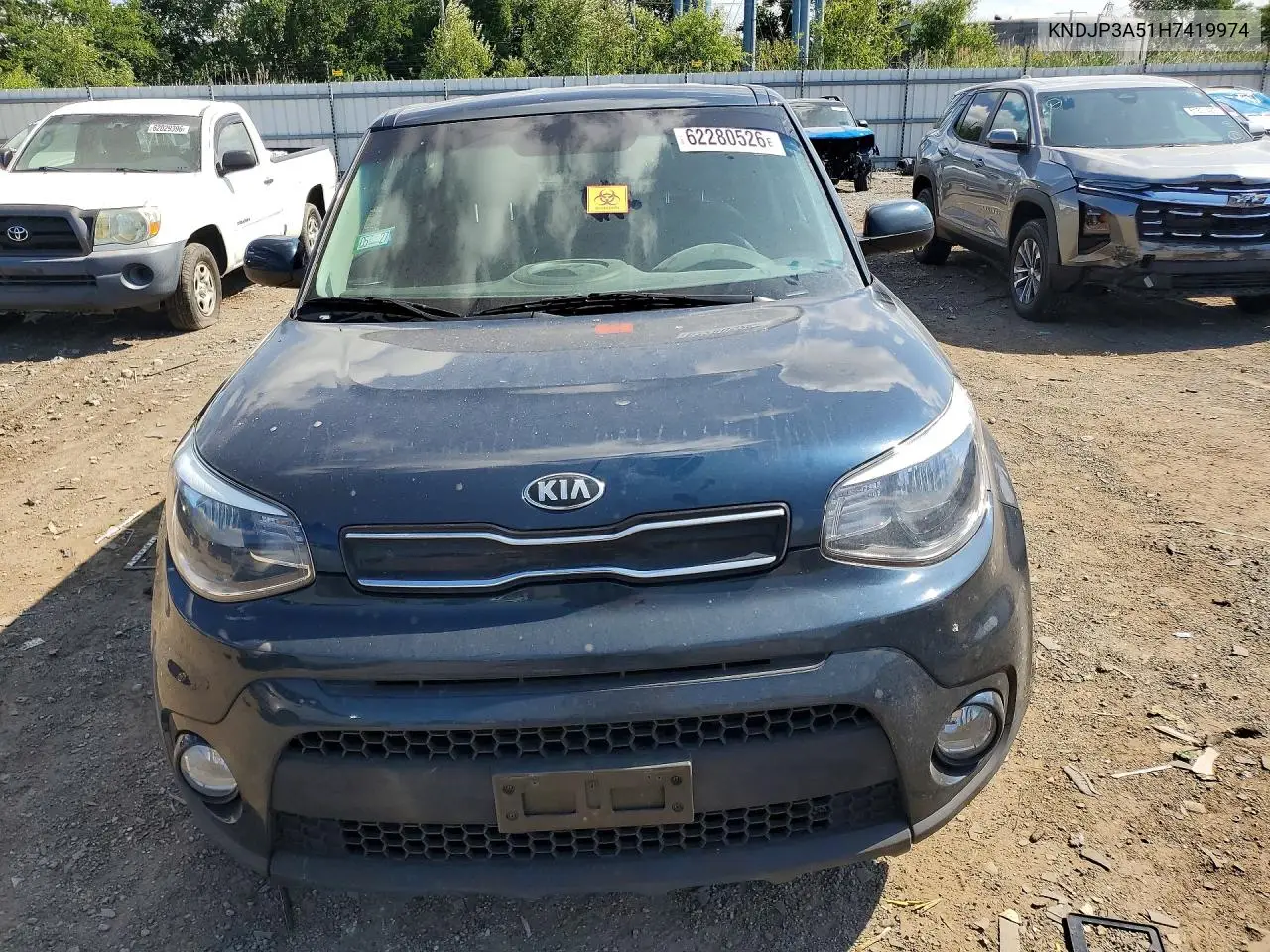 2017 Kia Soul + VIN: KNDJP3A51H7419974 Lot: 62280526