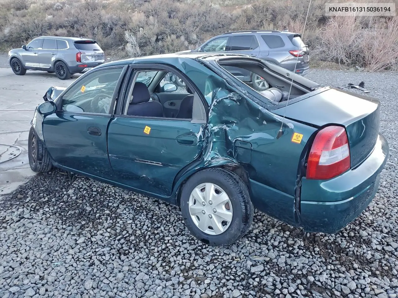 KNAFB161315036194 2001 Kia Spectra Gs