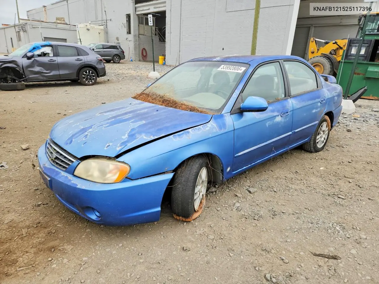 2002 Kia Spectra Base VIN: KNAFB121525117396 Lot: 53992806