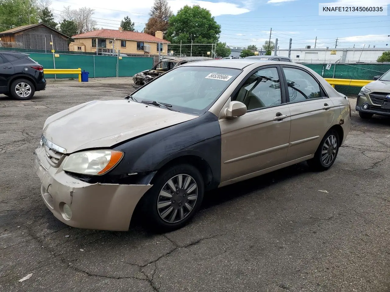 2004 Kia Spectra Lx VIN: KNAFE121345060335 Lot: 56520566