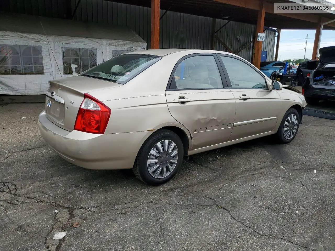 2004 Kia Spectra Lx VIN: KNAFE121345060335 Lot: 56520566