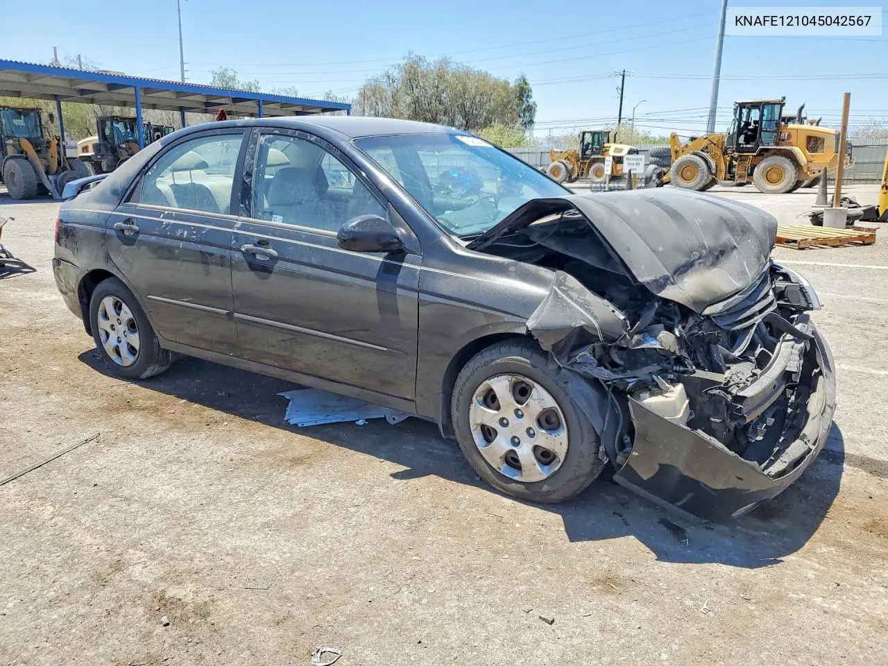 2004 Kia Spectra Lx VIN: KNAFE121045042567 Lot: 58450446