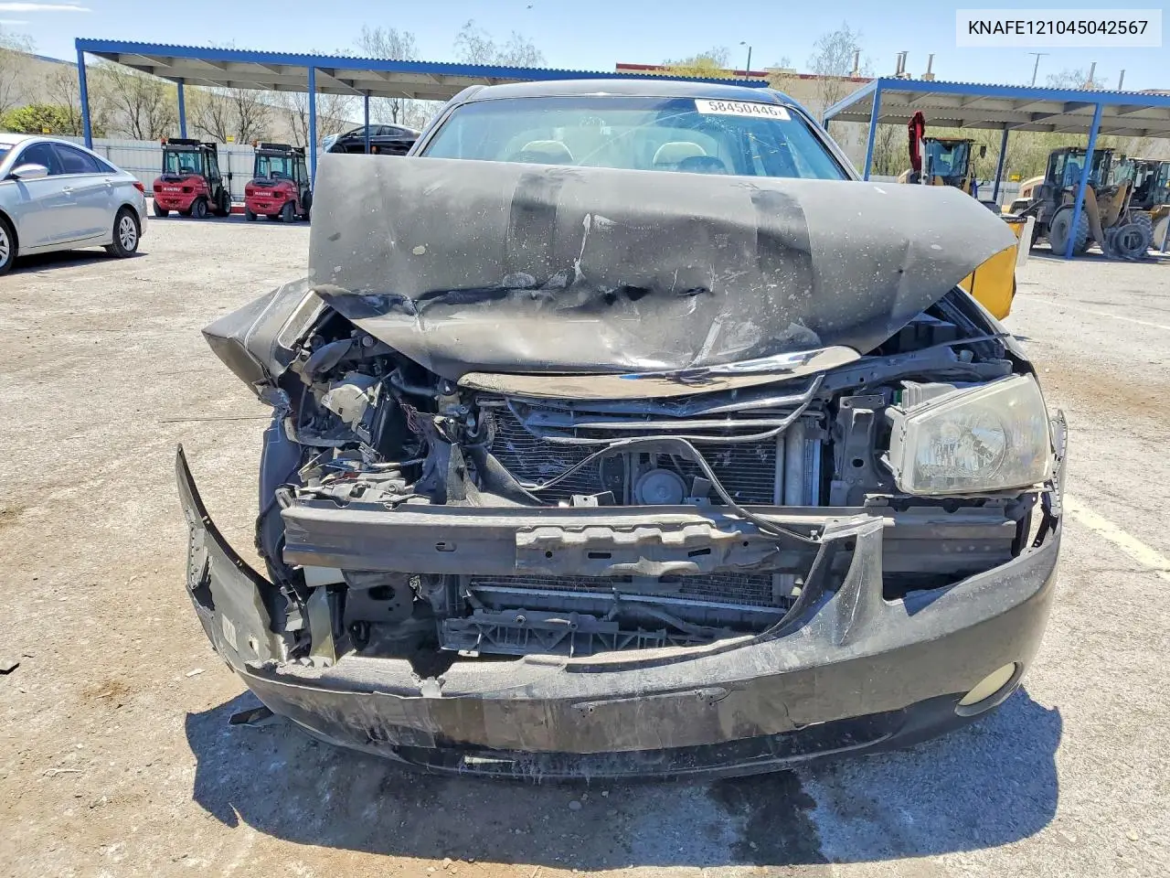 2004 Kia Spectra Lx VIN: KNAFE121045042567 Lot: 58450446