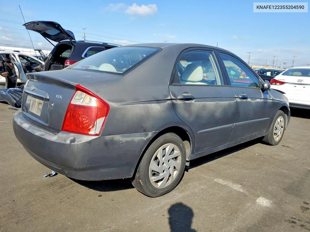 2005 Kia Spectra VIN: KNAFE122355204590 Lot: 51030966