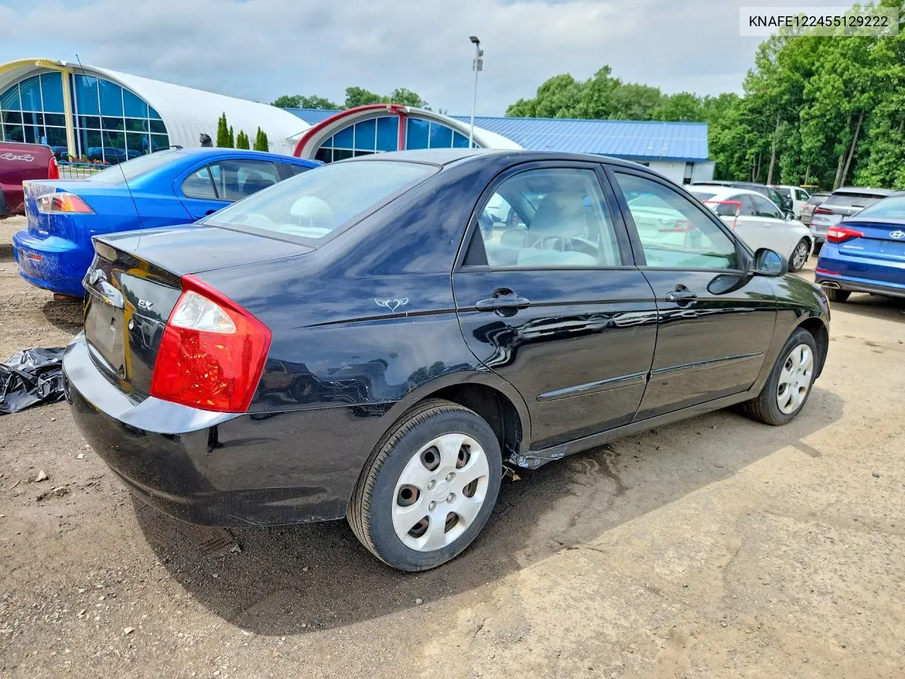 2005 Kia Spectra Lx VIN: KNAFE122455129222 Lot: 57332286