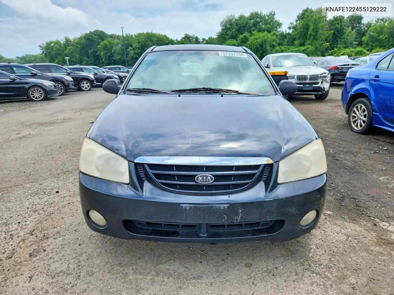 2005 Kia Spectra Lx VIN: KNAFE122455129222 Lot: 57332286