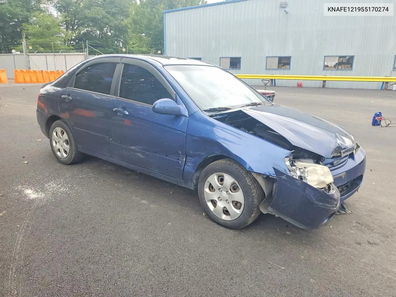 2005 Kia Spectra VIN: KNAFE121955170274 Lot: 59134276