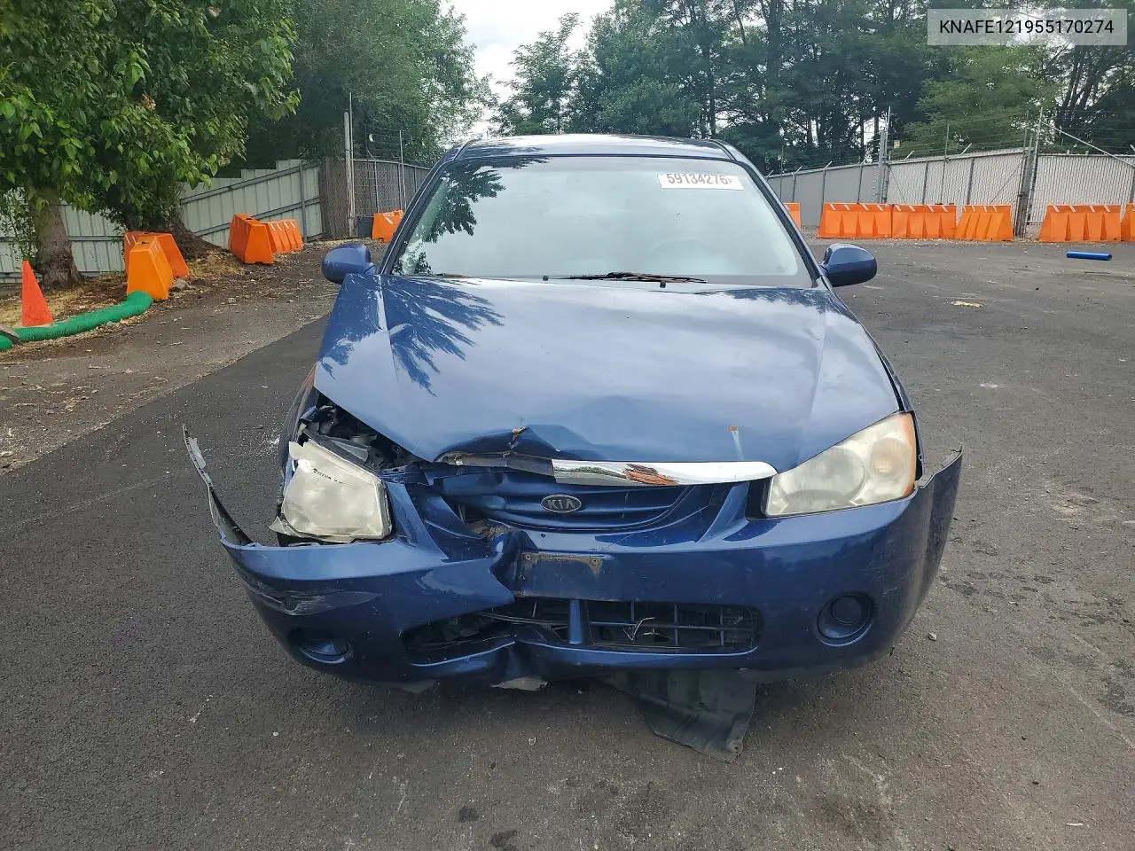 2005 Kia Spectra VIN: KNAFE121955170274 Lot: 59134276