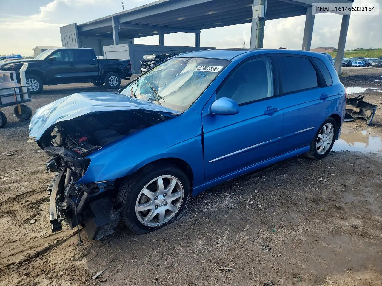 2006 Kia Spectra Spectra5 VIN: KNAFE161465323154 Lot: 58881236