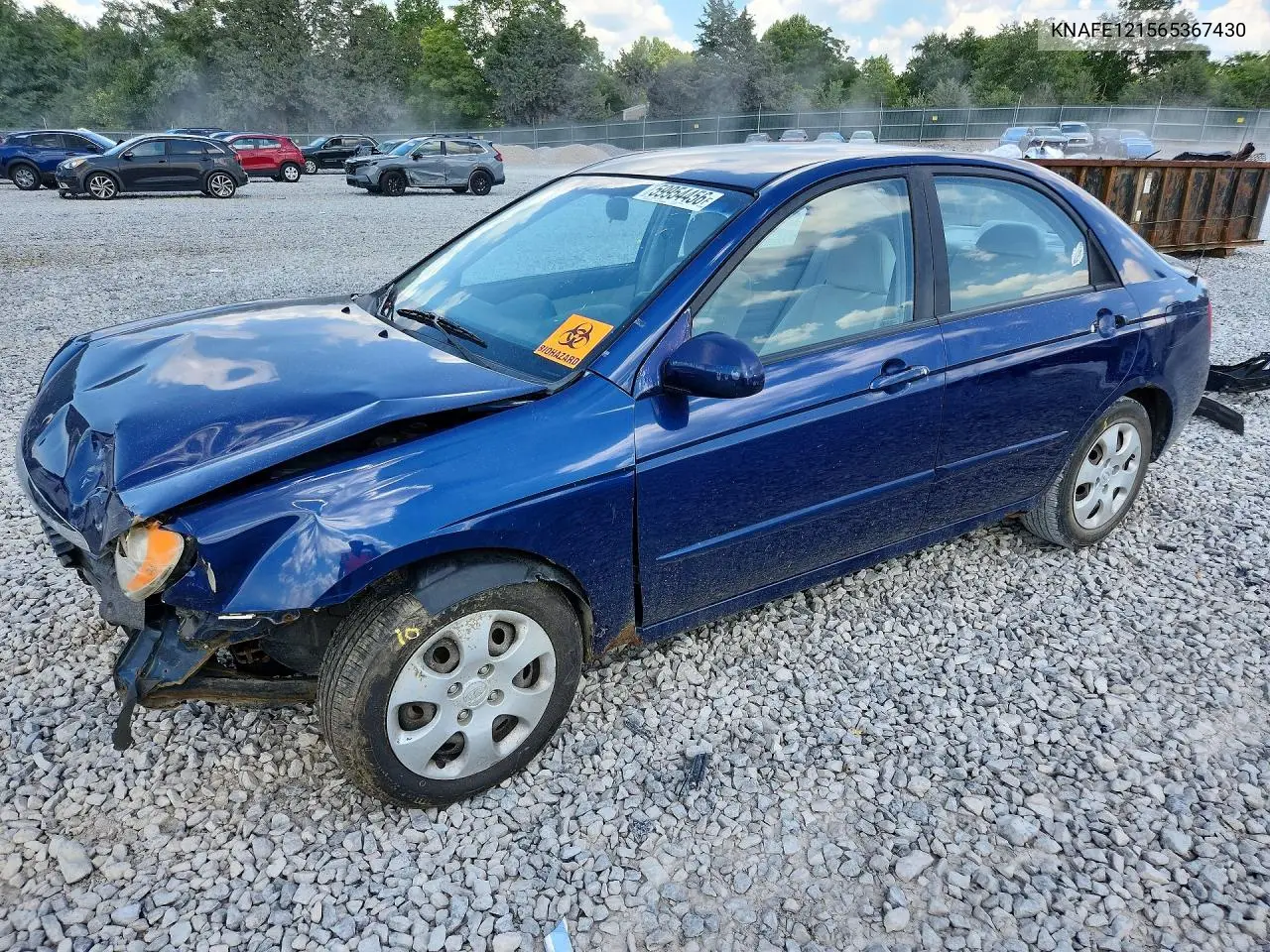 2006 Kia Spectra Ex VIN: KNAFE121565367430 Lot: 59954456