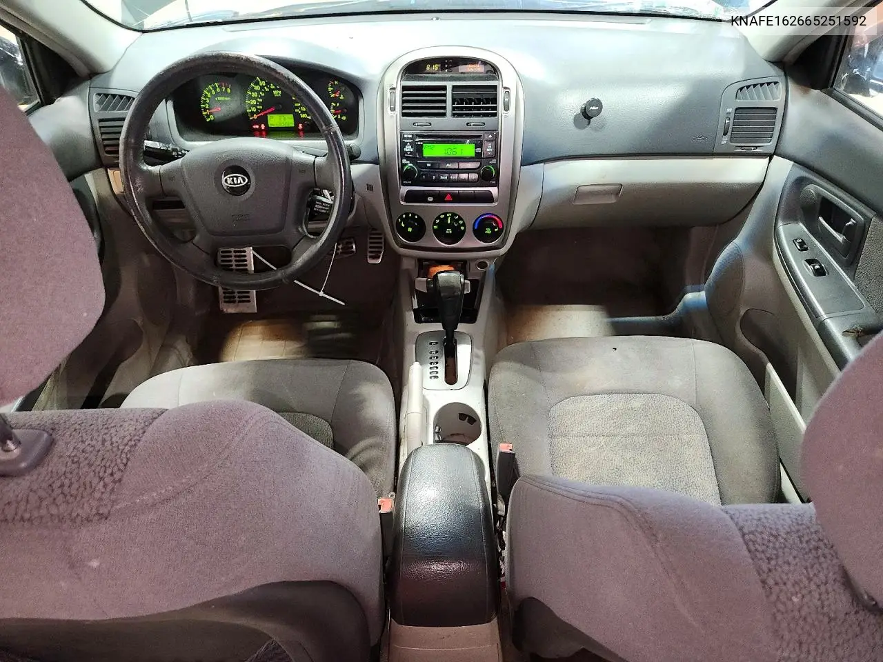2006 Kia Spectra Spectra5 VIN: KNAFE162665251592 Lot: 61384886
