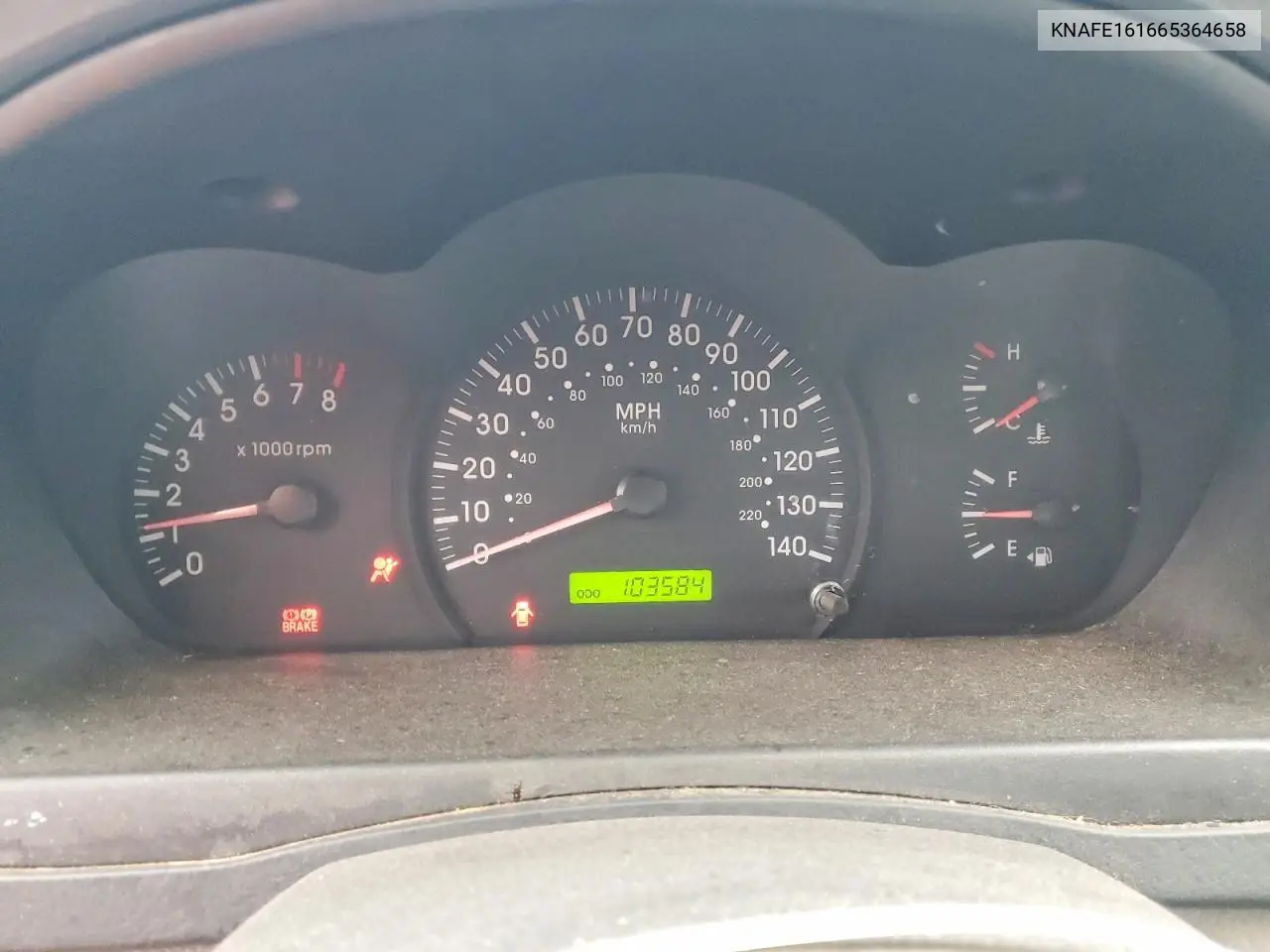 2006 Kia Spectra Spectra5 VIN: KNAFE161665364658 Lot: 79610895