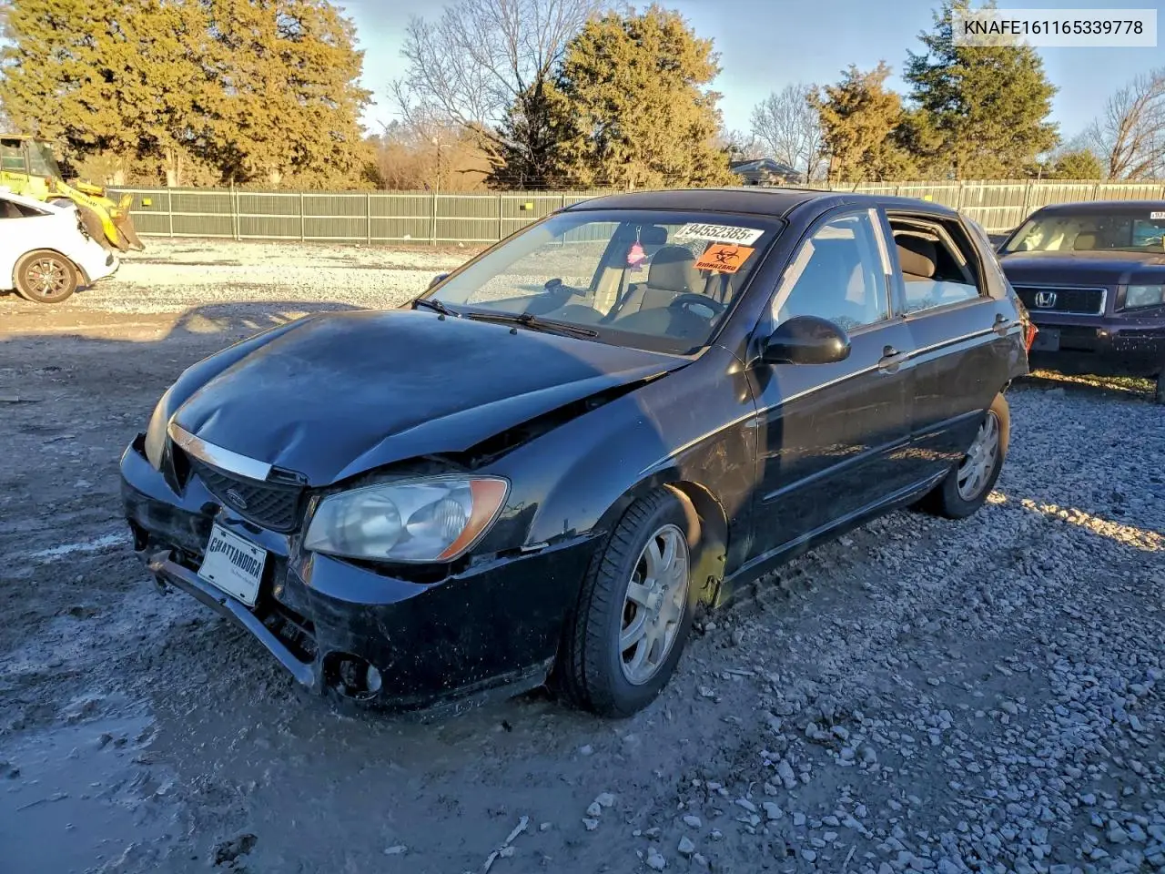 2006 Kia Spectra5 VIN: KNAFE161165339778 Lot: 94552385