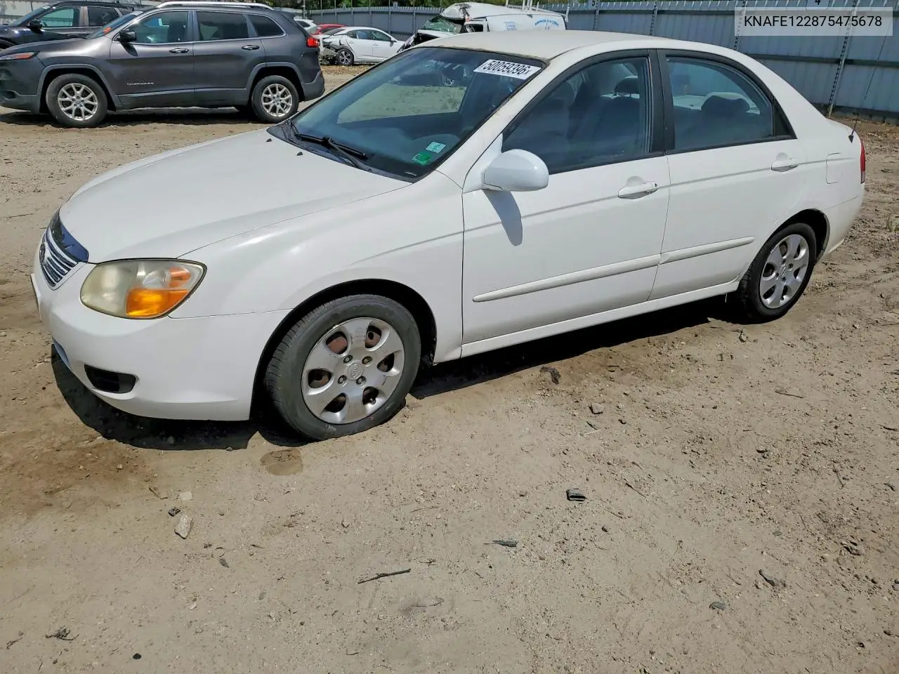 2007 Kia Spectra VIN: KNAFE122875475678 Lot: 50059396