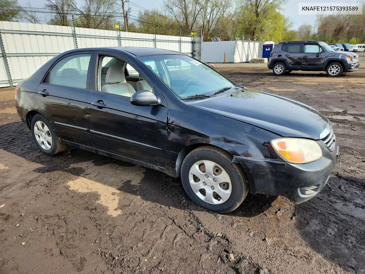 2007 Kia Spectra Lx VIN: KNAFE121575393589 Lot: 50302566