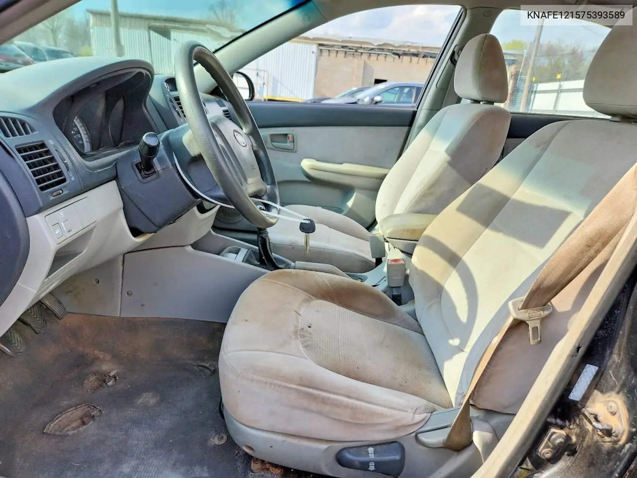 2007 Kia Spectra Lx VIN: KNAFE121575393589 Lot: 50302566