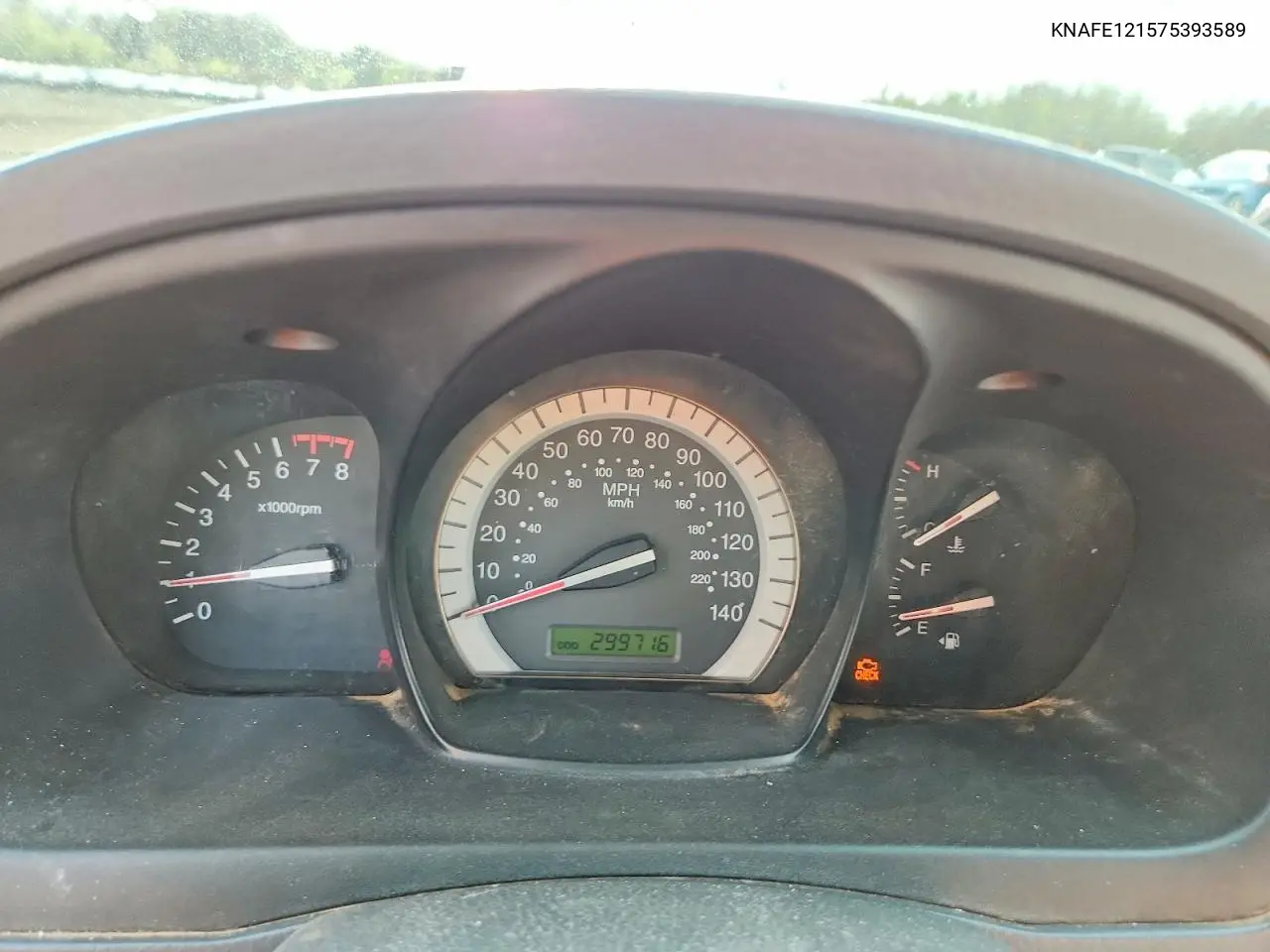 2007 Kia Spectra Lx VIN: KNAFE121575393589 Lot: 50302566