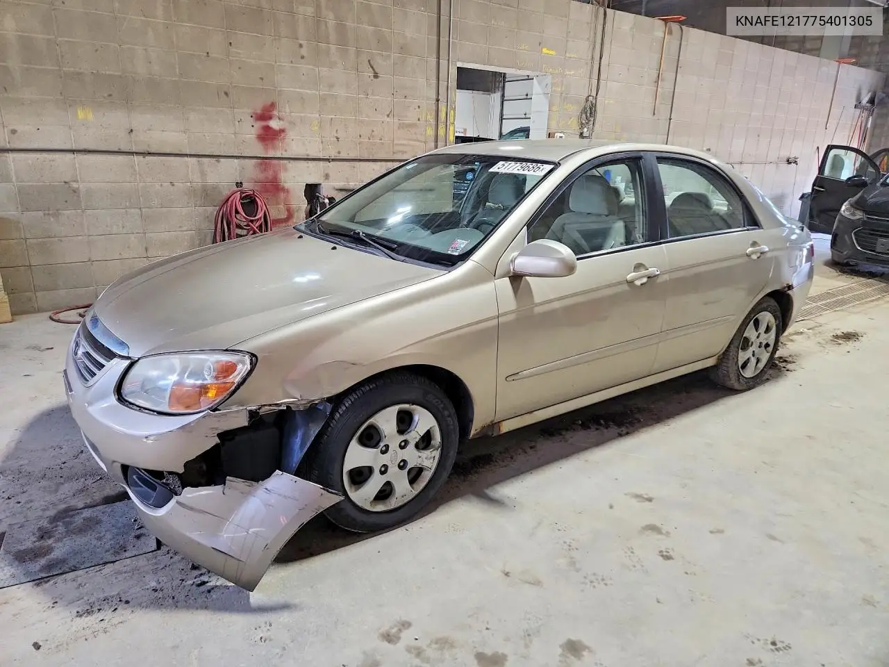 2007 Kia Spectra Lx VIN: KNAFE121775401305 Lot: 51779686