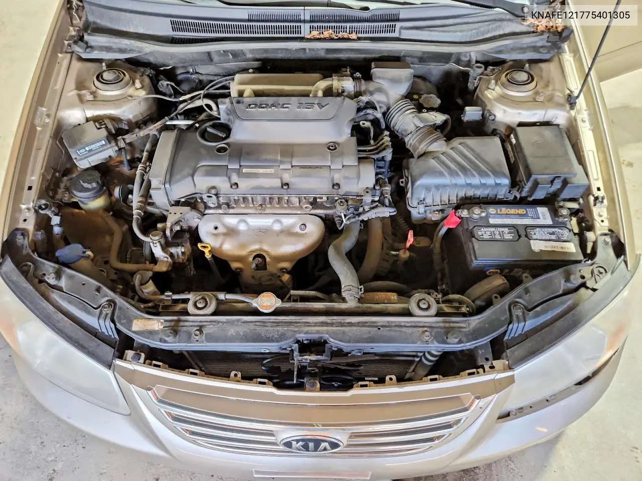 2007 Kia Spectra Lx VIN: KNAFE121775401305 Lot: 51779686