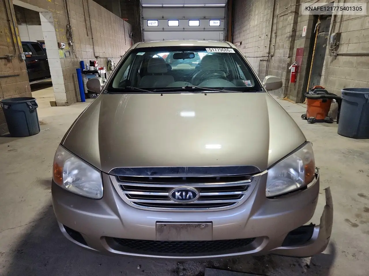 2007 Kia Spectra Lx VIN: KNAFE121775401305 Lot: 51779686