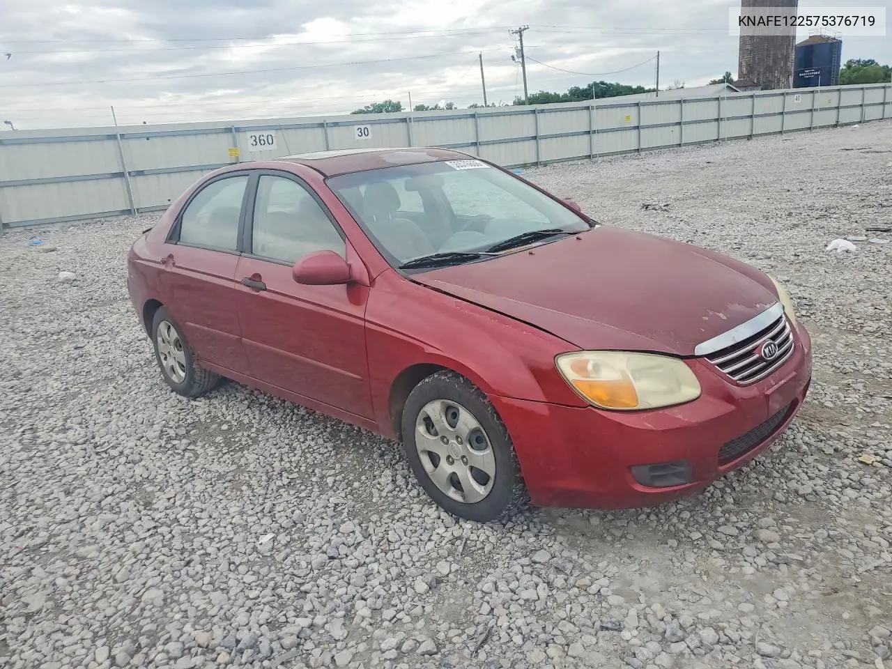 2007 Kia Spectra Lx VIN: KNAFE122575376719 Lot: 55578836