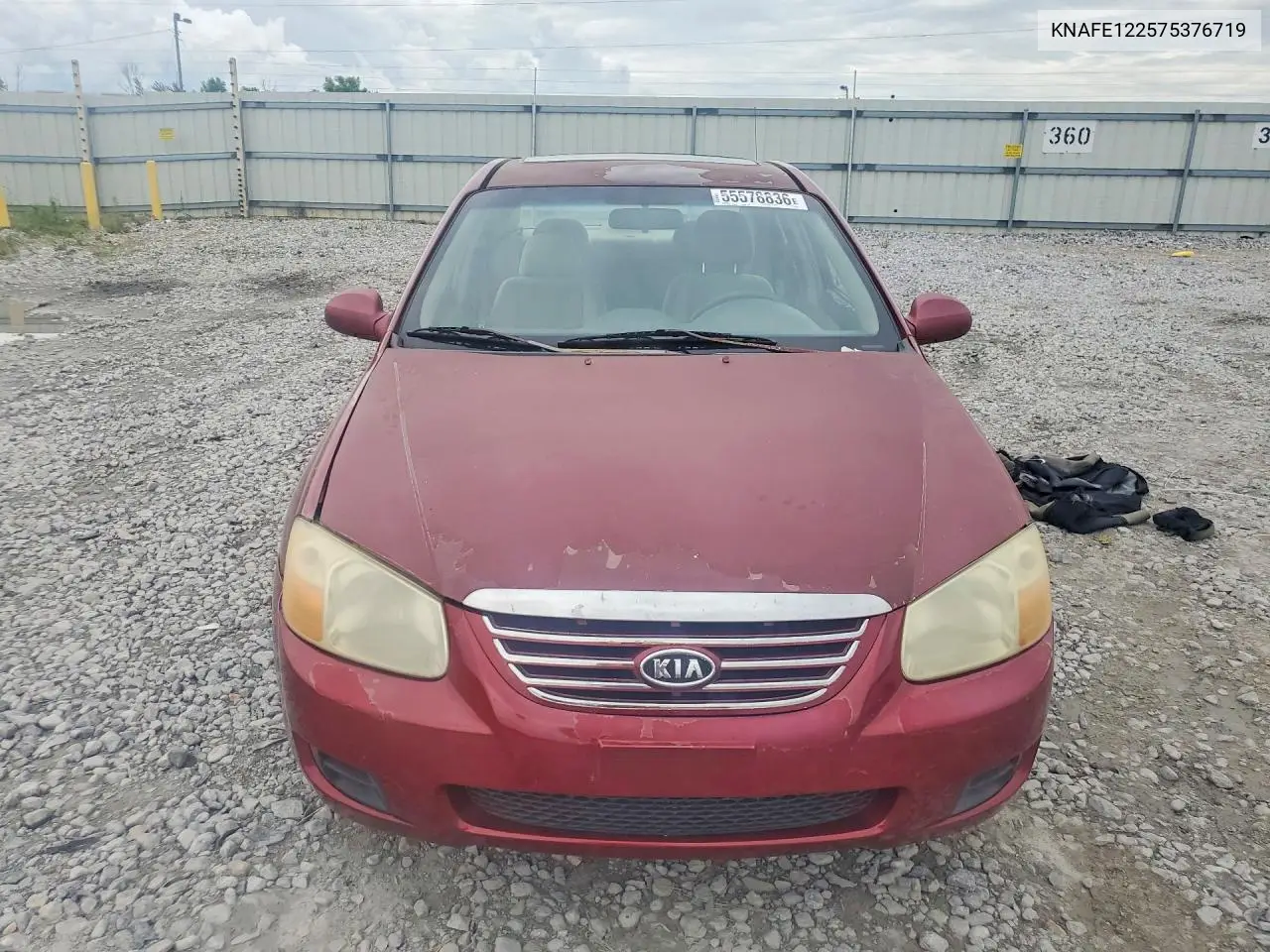 2007 Kia Spectra Lx VIN: KNAFE122575376719 Lot: 55578836