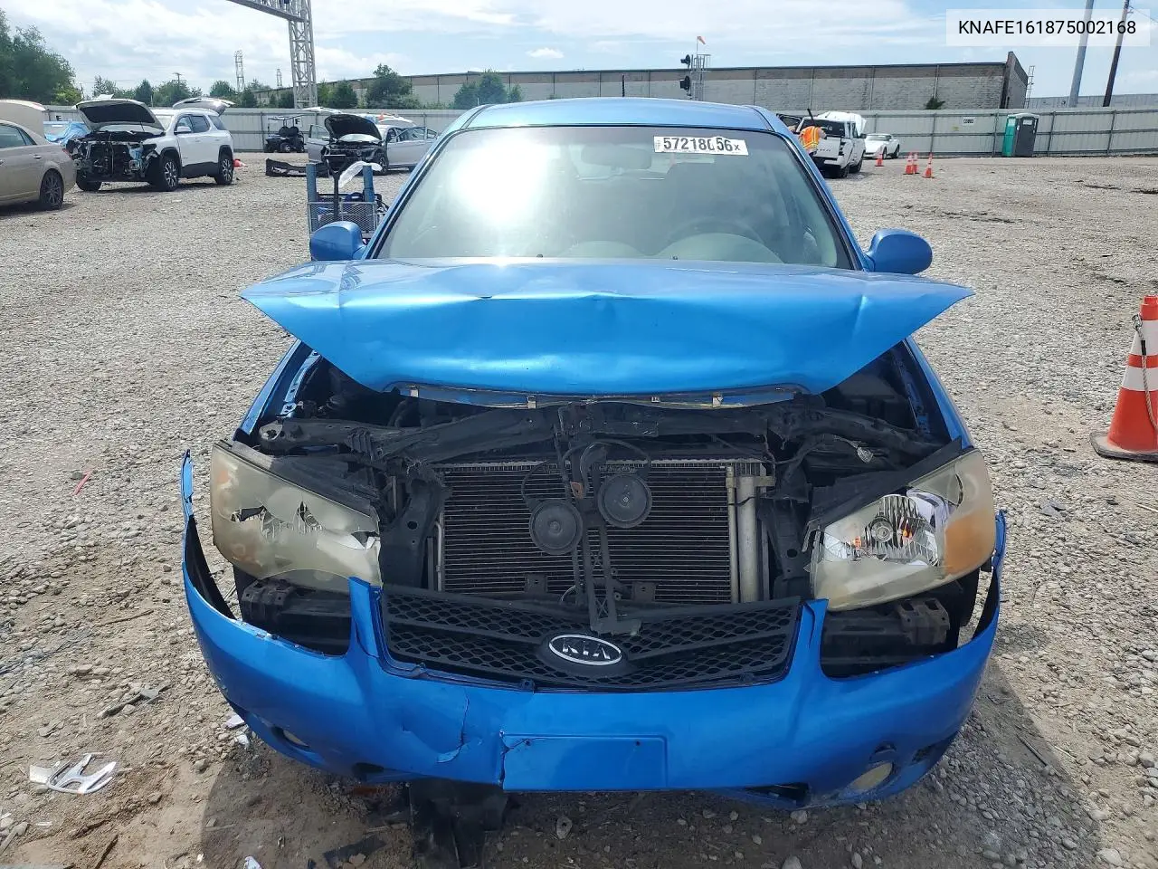 2007 Kia Spectra5 Sx VIN: KNAFE161875002168 Lot: 57218056