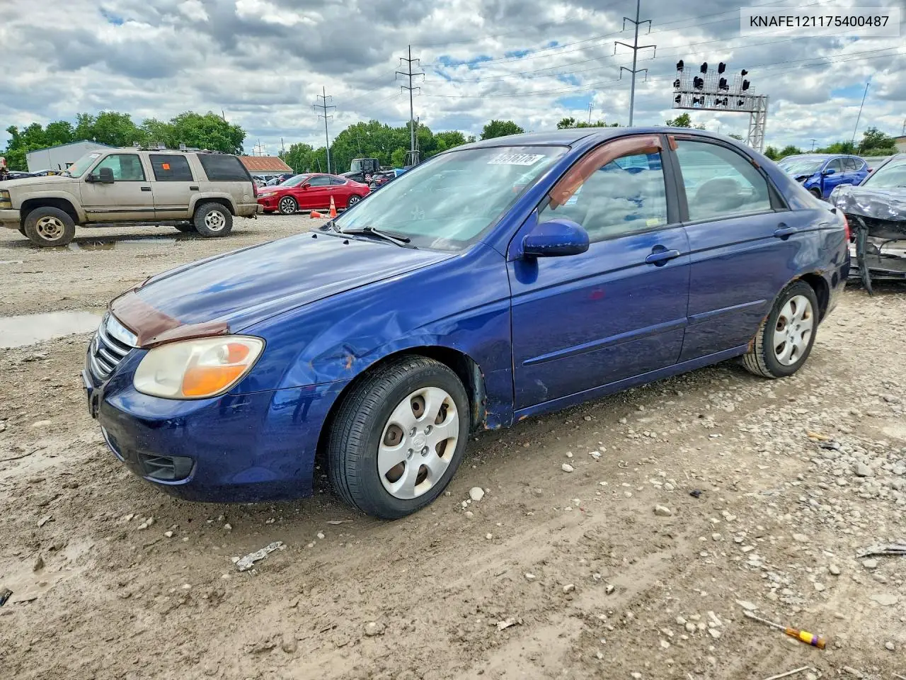 2007 Kia Spectra Lx VIN: KNAFE121175400487 Lot: 57516176