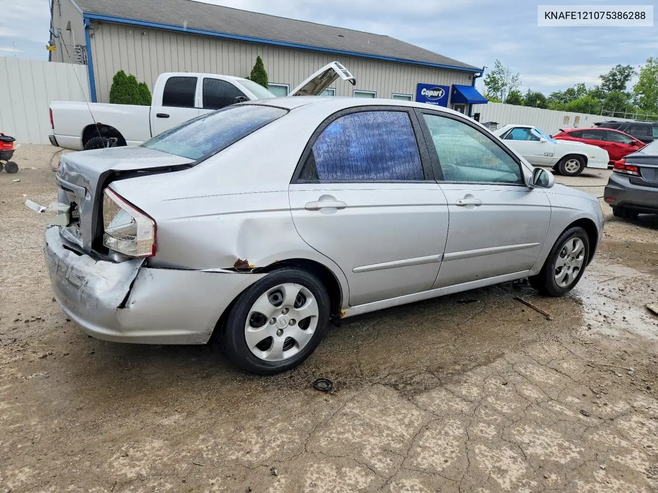 2007 Kia Spectra Lx VIN: KNAFE121075386288 Lot: 57527726