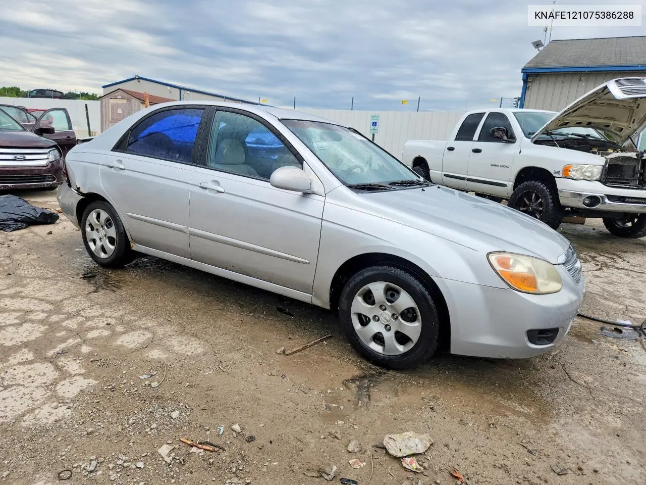 2007 Kia Spectra Lx VIN: KNAFE121075386288 Lot: 57527726