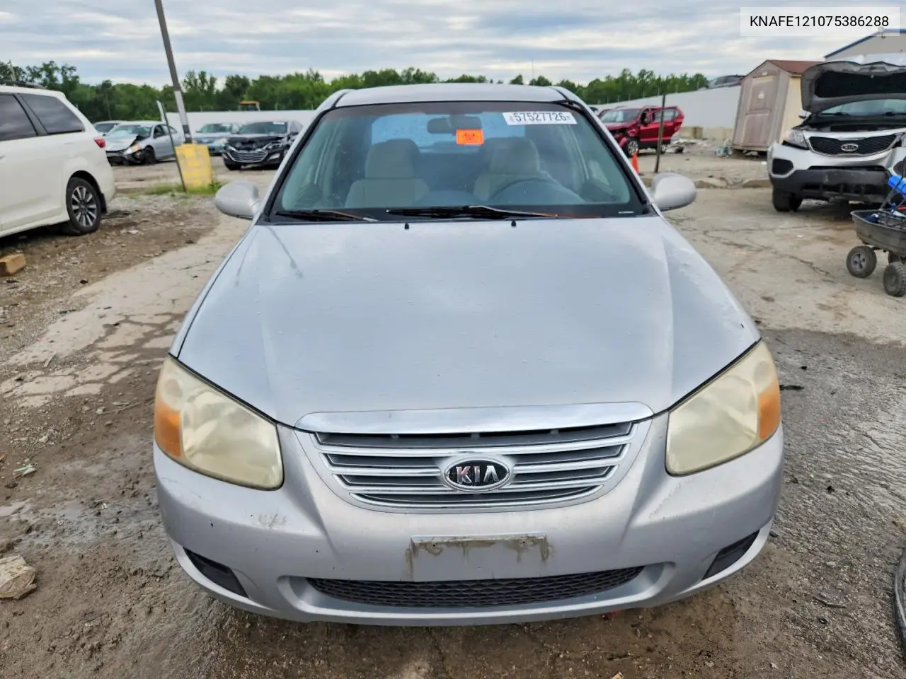 2007 Kia Spectra Lx VIN: KNAFE121075386288 Lot: 57527726