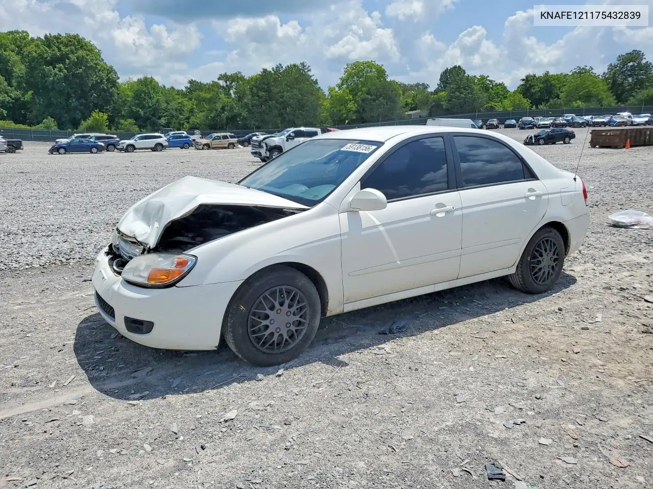 2007 Kia Spectra Lx VIN: KNAFE121175432839 Lot: 59138156