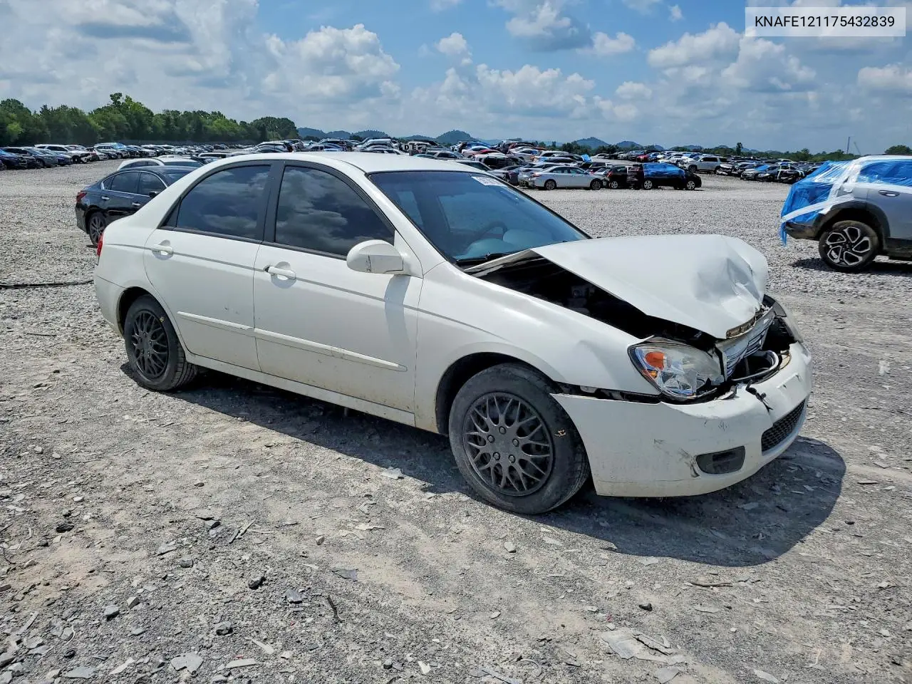 2007 Kia Spectra Lx VIN: KNAFE121175432839 Lot: 59138156