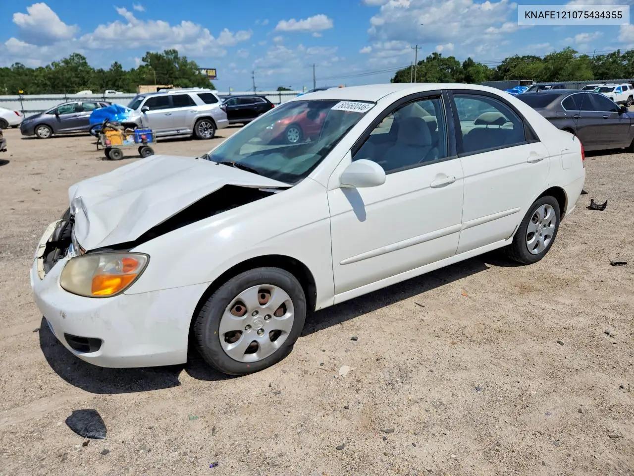 2007 Kia Spectra Lx VIN: KNAFE121075434355 Lot: 60560046