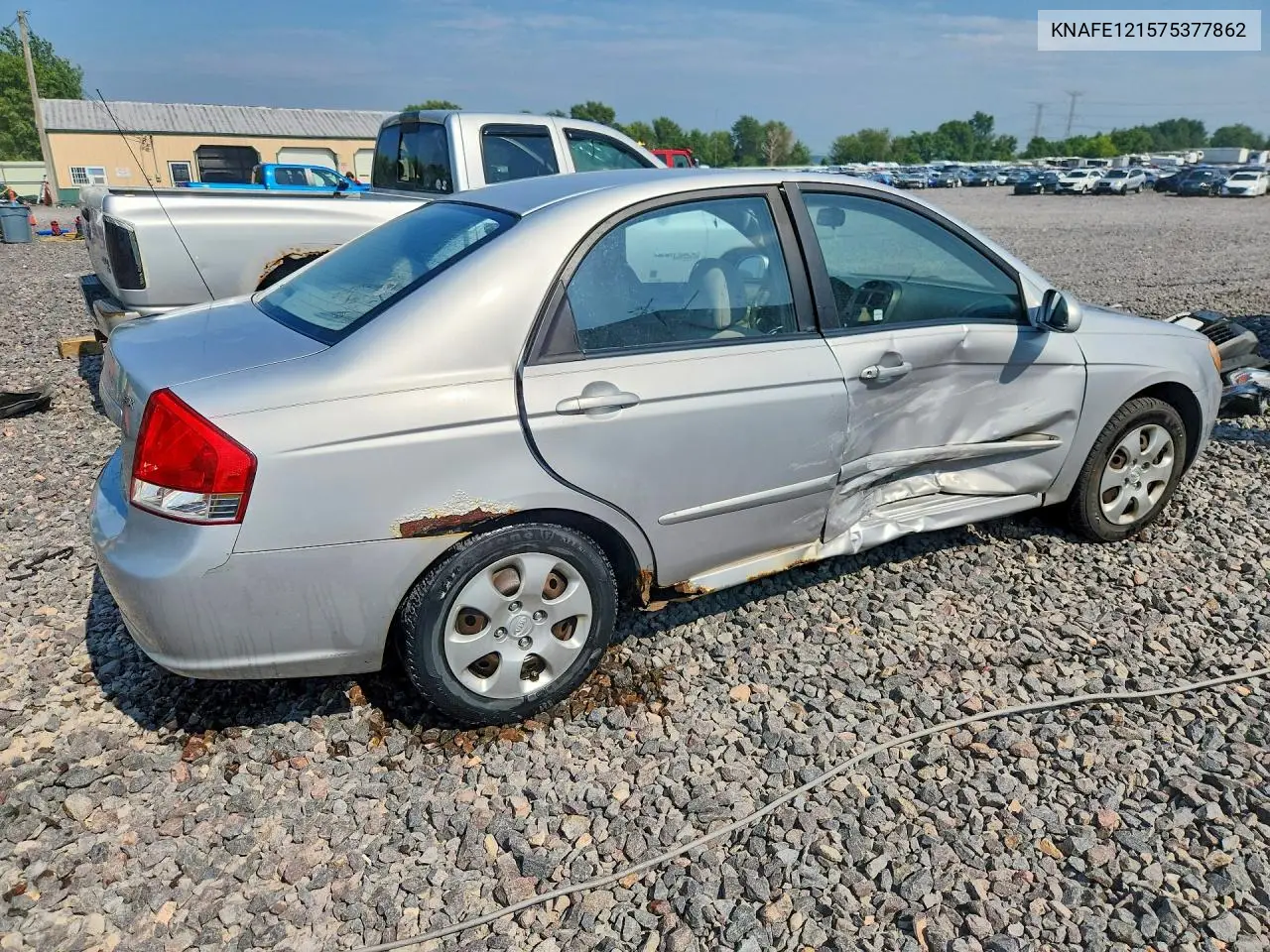 2007 Kia Spectra Lx VIN: KNAFE121575377862 Lot: 61938526
