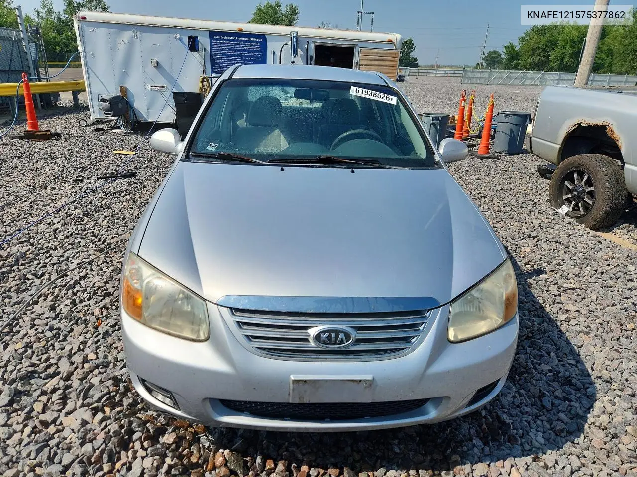 2007 Kia Spectra Lx VIN: KNAFE121575377862 Lot: 61938526