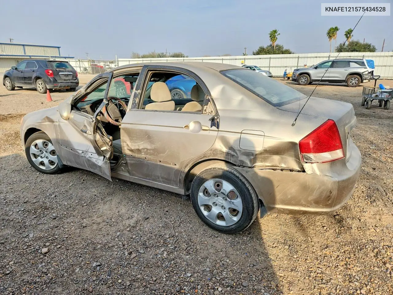 2007 Kia Spectra VIN: KNAFE121575434528 Lot: 78123305