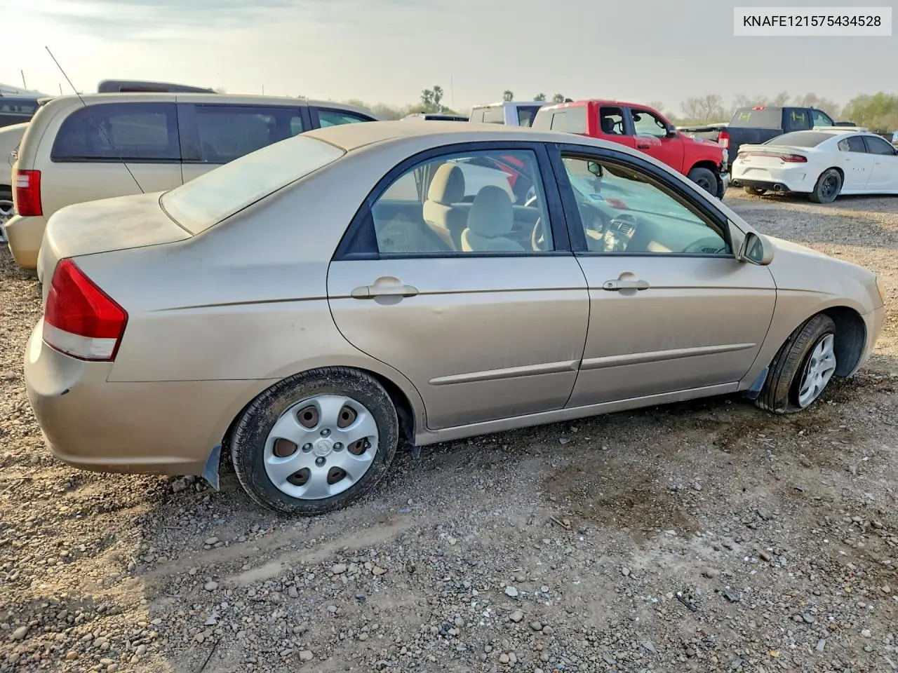 2007 Kia Spectra VIN: KNAFE121575434528 Lot: 78123305