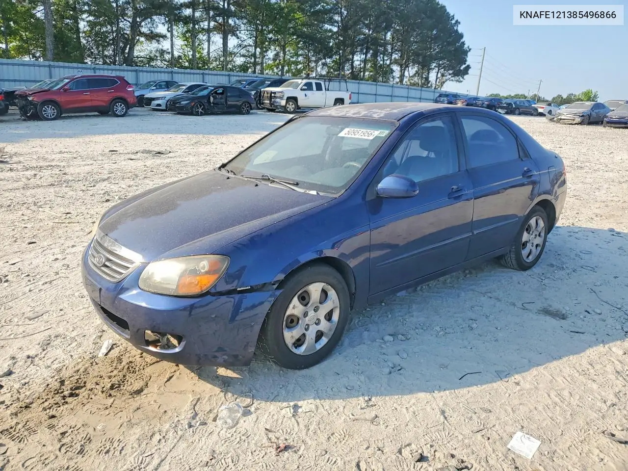 2008 Kia Spectra Ex VIN: KNAFE121385496866 Lot: 50951956