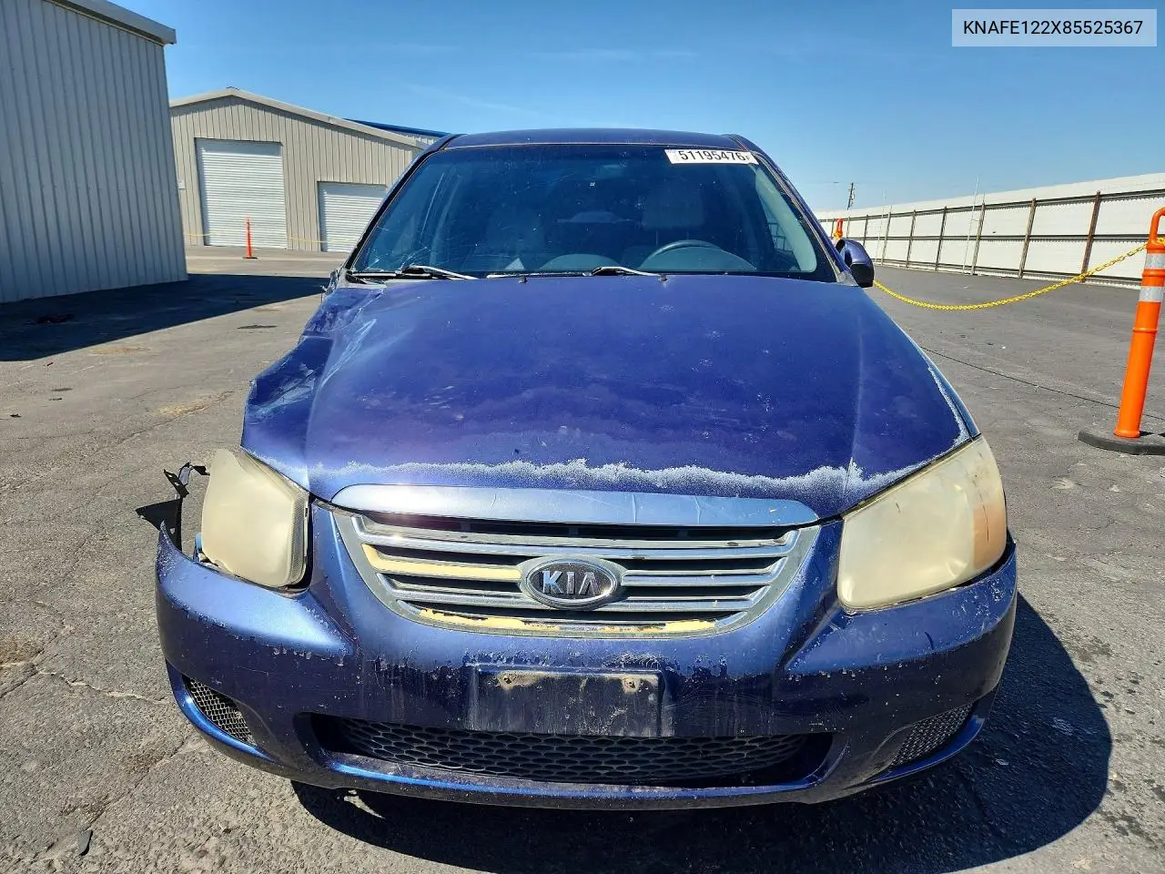 2008 Kia Spectra Lx VIN: KNAFE122X85525367 Lot: 51195476