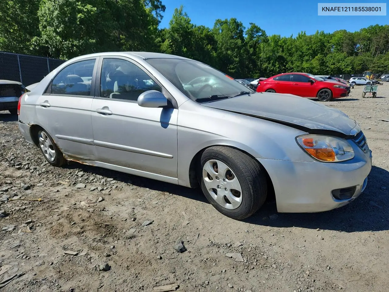 2008 Kia Spectra Lx VIN: KNAFE121185538001 Lot: 55990556