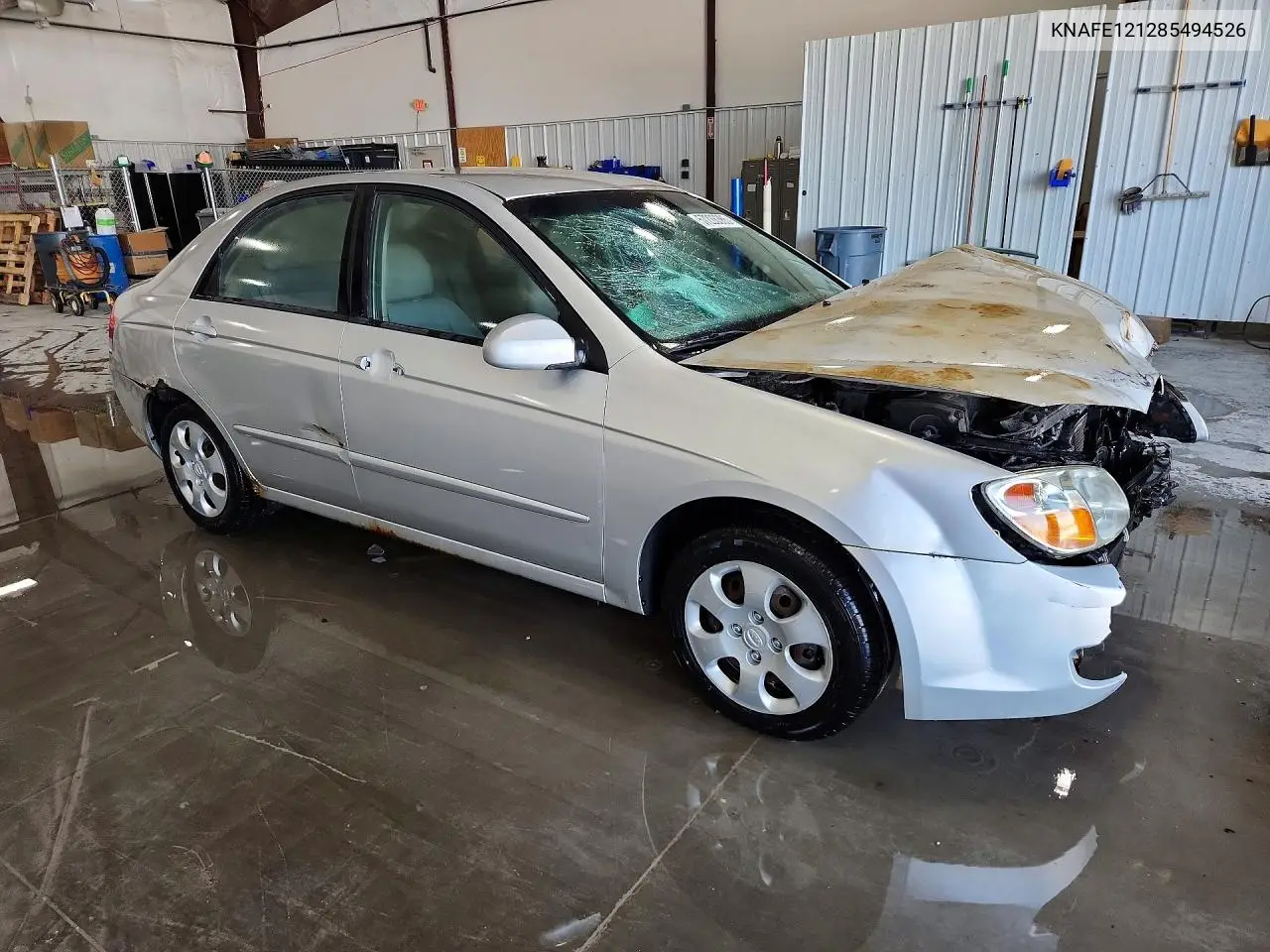 2008 Kia Spectra Lx VIN: KNAFE121285494526 Lot: 57228386
