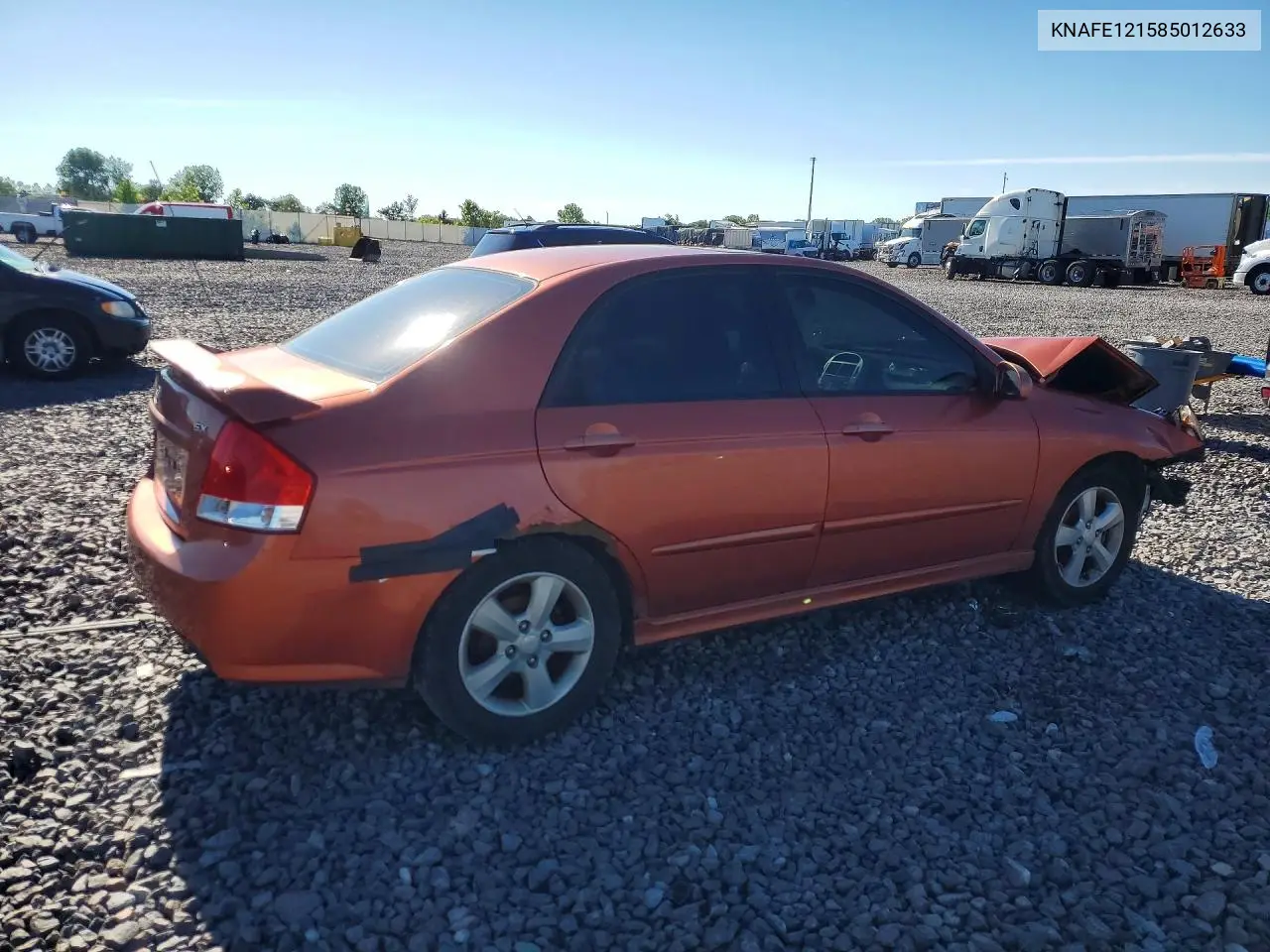 2008 Kia Spectra Lx VIN: KNAFE121585012633 Lot: 58082466