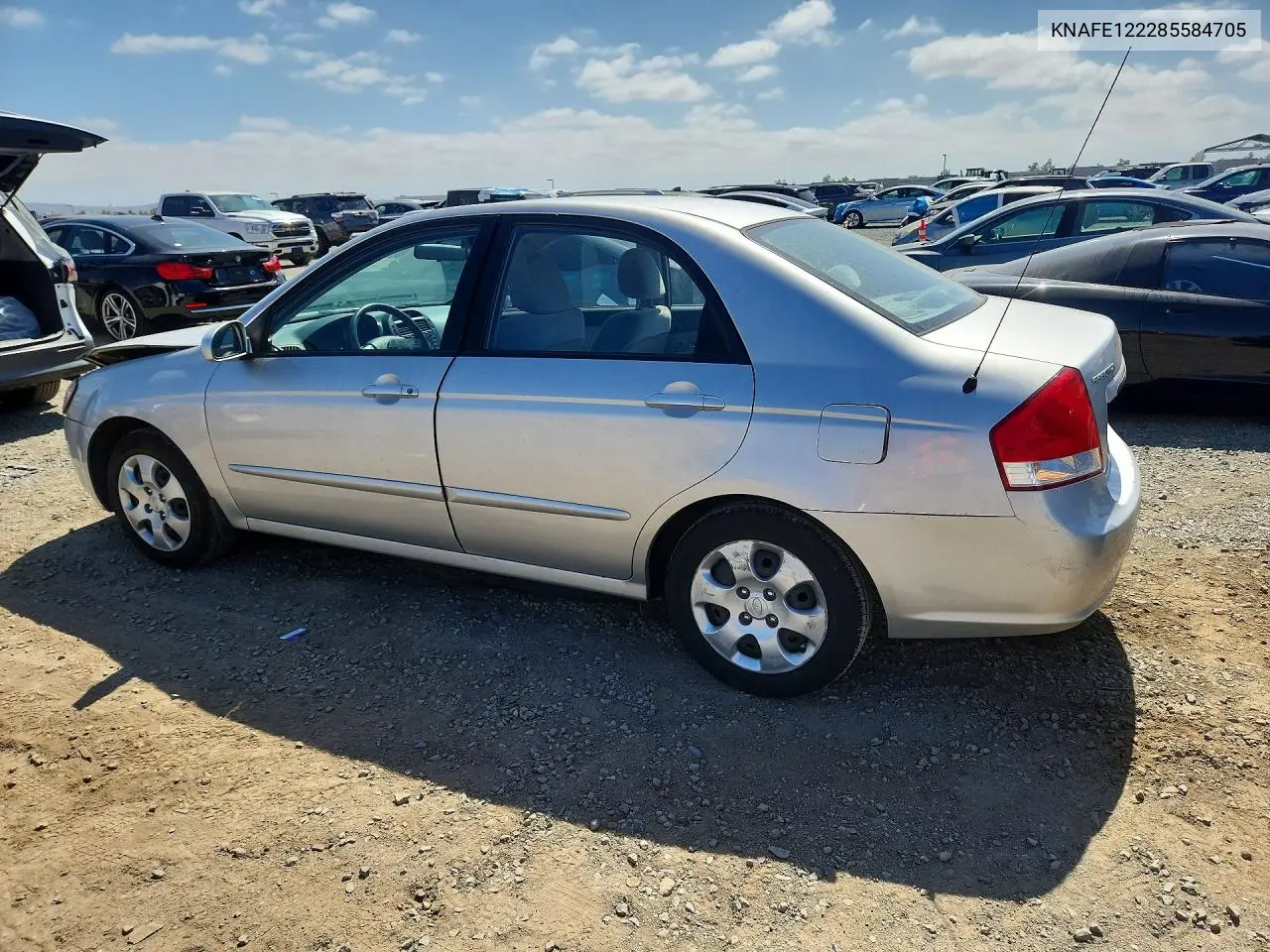 2008 Kia Spectra Lx VIN: KNAFE122285584705 Lot: 59161126