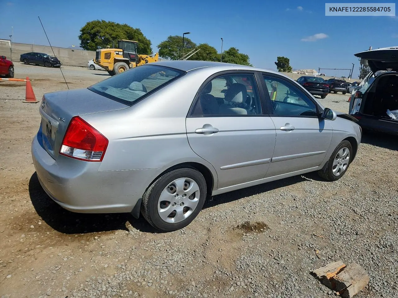 2008 Kia Spectra Lx VIN: KNAFE122285584705 Lot: 59161126
