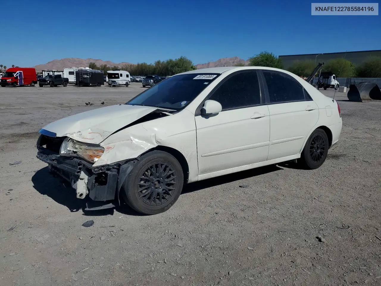 2008 Kia Spectra Lx VIN: KNAFE122785584196 Lot: 59191086